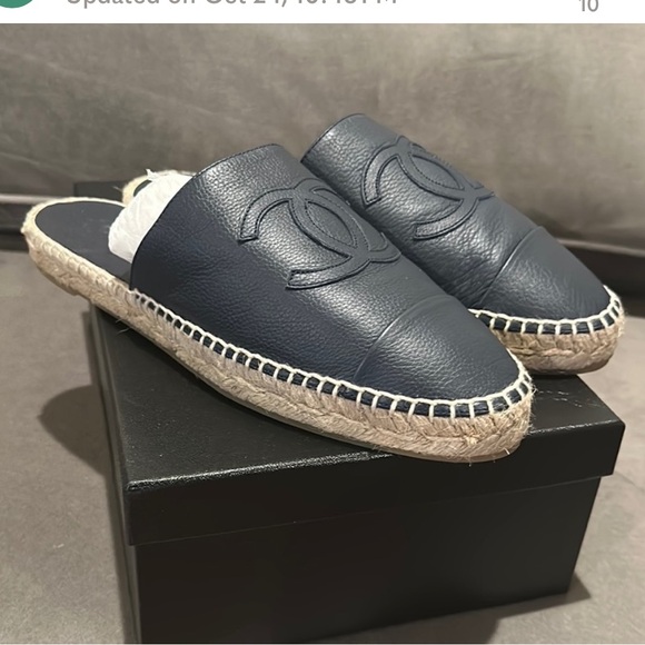 Chanel Dark Navy Espadrille Mules - Picture 4 of 7